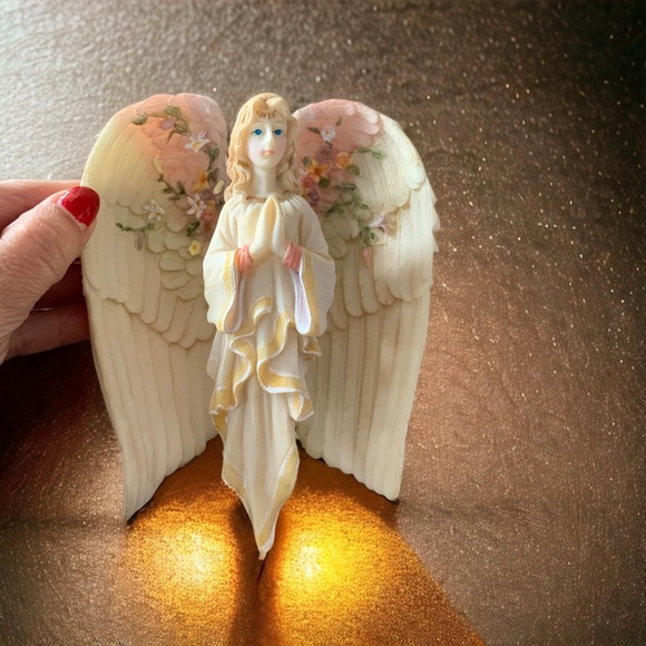 Holiday Vintage Angel Ornament With Floral Hinged Wings Poshmark